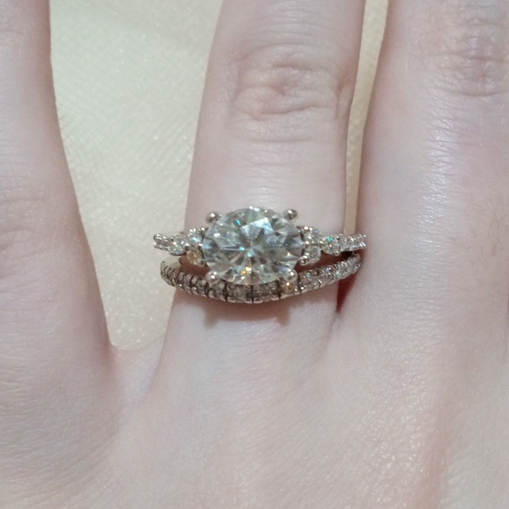 Forever One By Charles & Colvard Ring Set - Picture 4 of 4